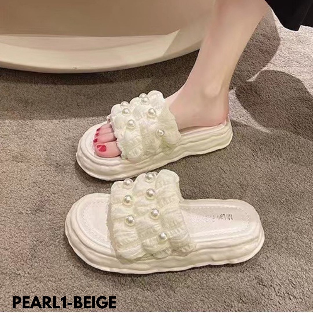 SANDAL WANITA SLIP-ON PRAKTIS GET IT NOW DAN JADI TINGGI WES KEREN BAHAN PVC IMPORT PEARL1