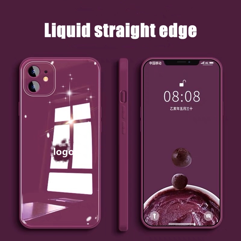 Lanyard + liquid edge glass case case iphone 12 11 pro max 7/8 plus se2020 X/Xs max XR full protective cover