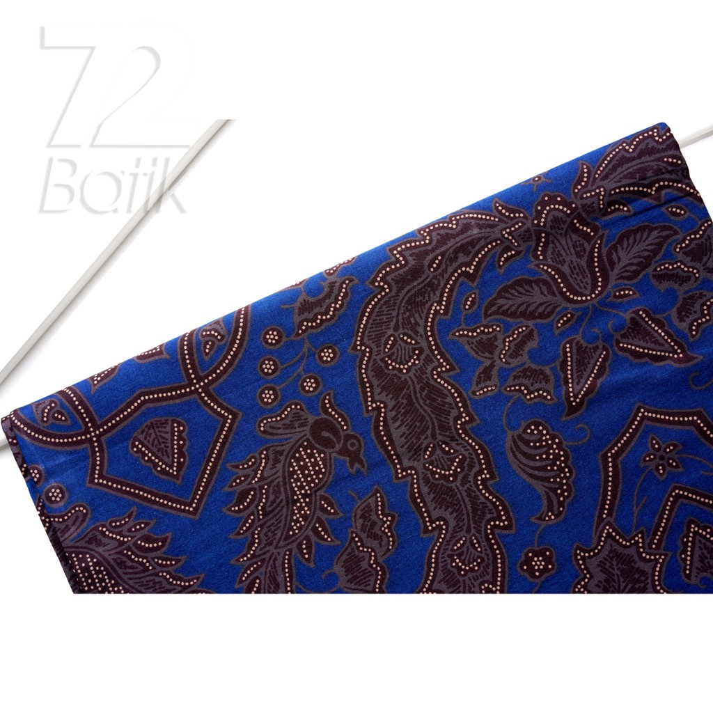 KAIN BATIK PREMIUM Bahan Katun Warna Biru Tua Dark Blue 721011 Cap 72 Jarik Jarit Samping Kebat Panjang Batik Katun Modern Premium Bahan Seragam Batik Pernikahan Kantor Keluarga Murah Kamen Jadi Batik Bali Lembaran