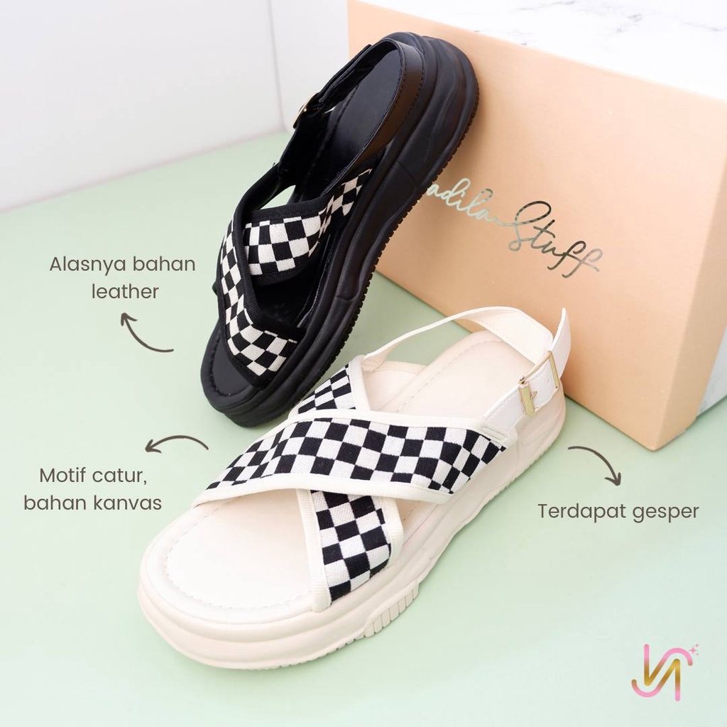 NADILASTUFF [ASLI] CROSS CATUR Platform  'BISA COD' sandal Wanita ORI IMPORT! REALPICT KUALITAS TERBAIK