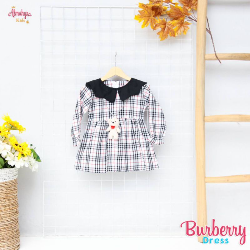 toko26sbyy baju anak lucu motif kotak dengan aksen boneka free