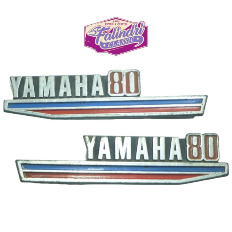 emblem yamaha v80 badge yamaha v80 bagian belakang