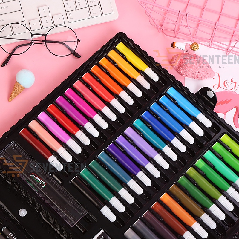 SEVENTEEN CRAYON SET 150PCS SPIDOL WARNA ALAT MELUKIS MEWARNAI MENGGAMBAR PENSIL KRAYON 1 SET ART COLOURING