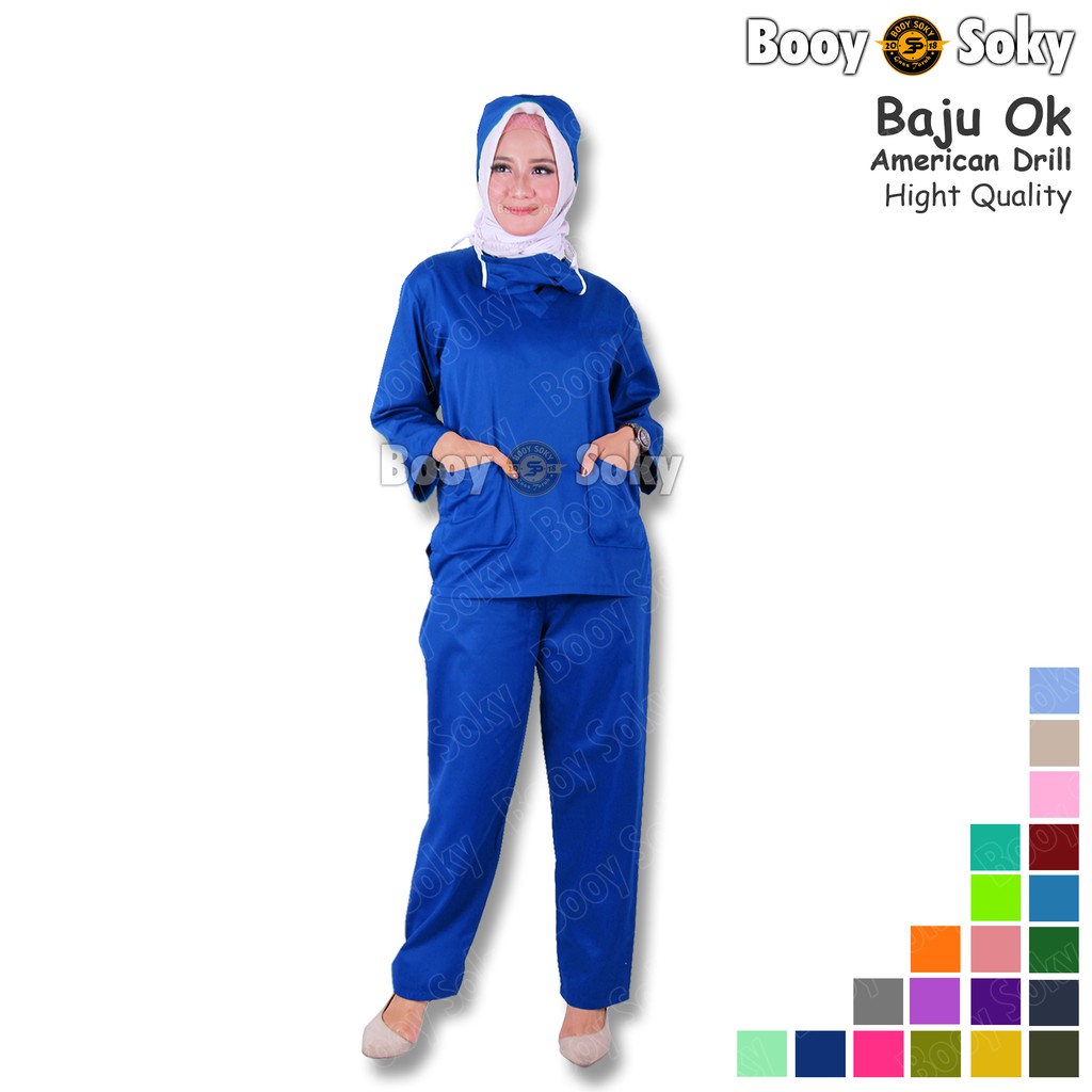 BAJU SERAGAM OKA / SERAGAM MEDIS / LENGAN PANJANG / BAJU OPERASI / BAJU PERAWAT