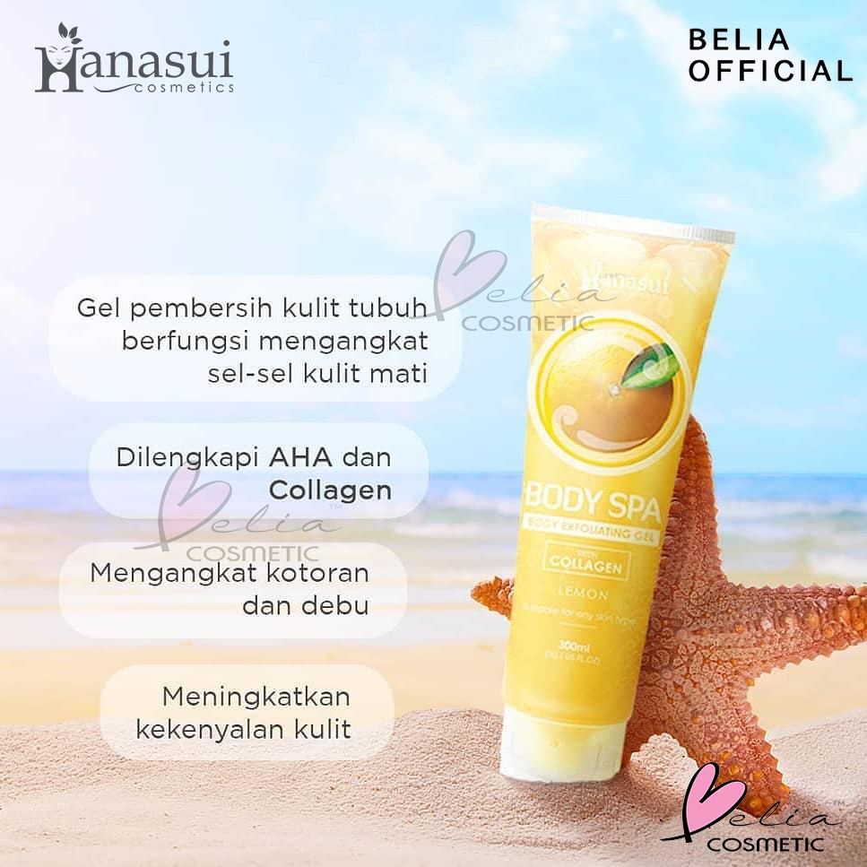 ❤ BELIA ❤ Hanasui (✔️BPOM) Body Spa Exfoliating Gel 300ml | gel perontok daki bolot