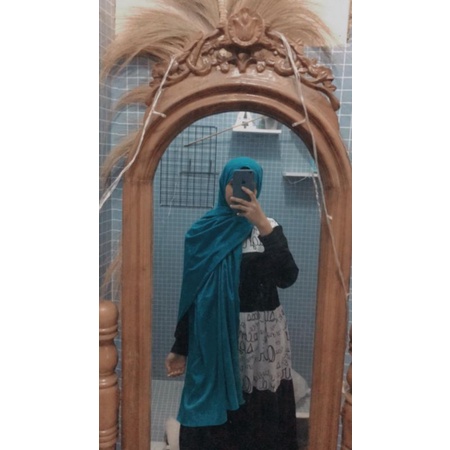 pashmina diamond ukuran 200x75 / pashmina diamond panjang jahit tepi-uk 200 tosca