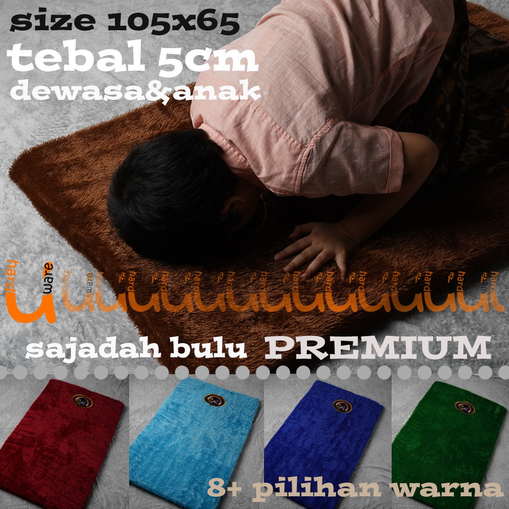 sajadah bulu rasfur tebal premium multifungsi all size dewasa dan anak