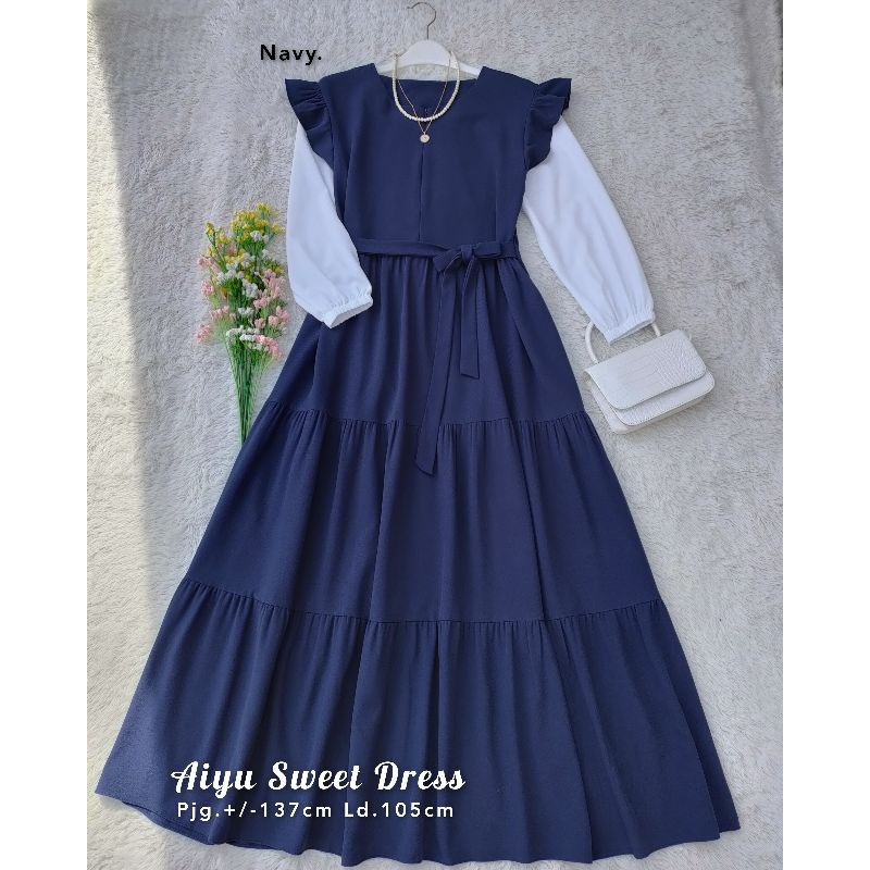 AIYU SWEET DRESS // Dress Crinkel // dress remaja Korean style