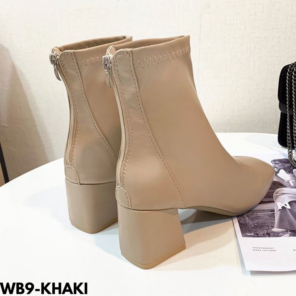 SEPATU BOOTS WANITA ALA ALA KOREAN SUPER COOL BAHAN PU BERKUALITAS IMPORT WB9