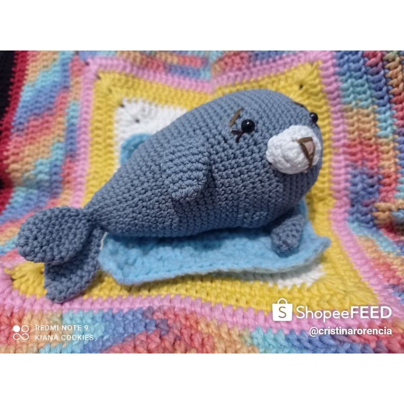 

amigurumi benny the seal..boneka rajut hand made