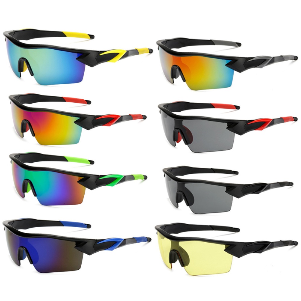 Outdoor Unisex Colored Sunglasses Sports Glasses Rider Glass Night Vision Sunglasses -OW-