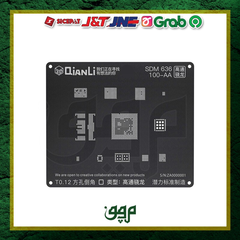 PLAT IBLACK QIANLI 3D SDM 636 / CETAKAN PLAT BGA SDM636 100-AA QIANLI 3D