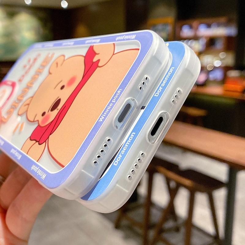 Soft Case Silikon Transparan Motif Kartun Beruang / Doraemon Untuk OPPO Reno 6 Pro 5Z 5F 5 Lite F7X F9 F19 Pro Plus