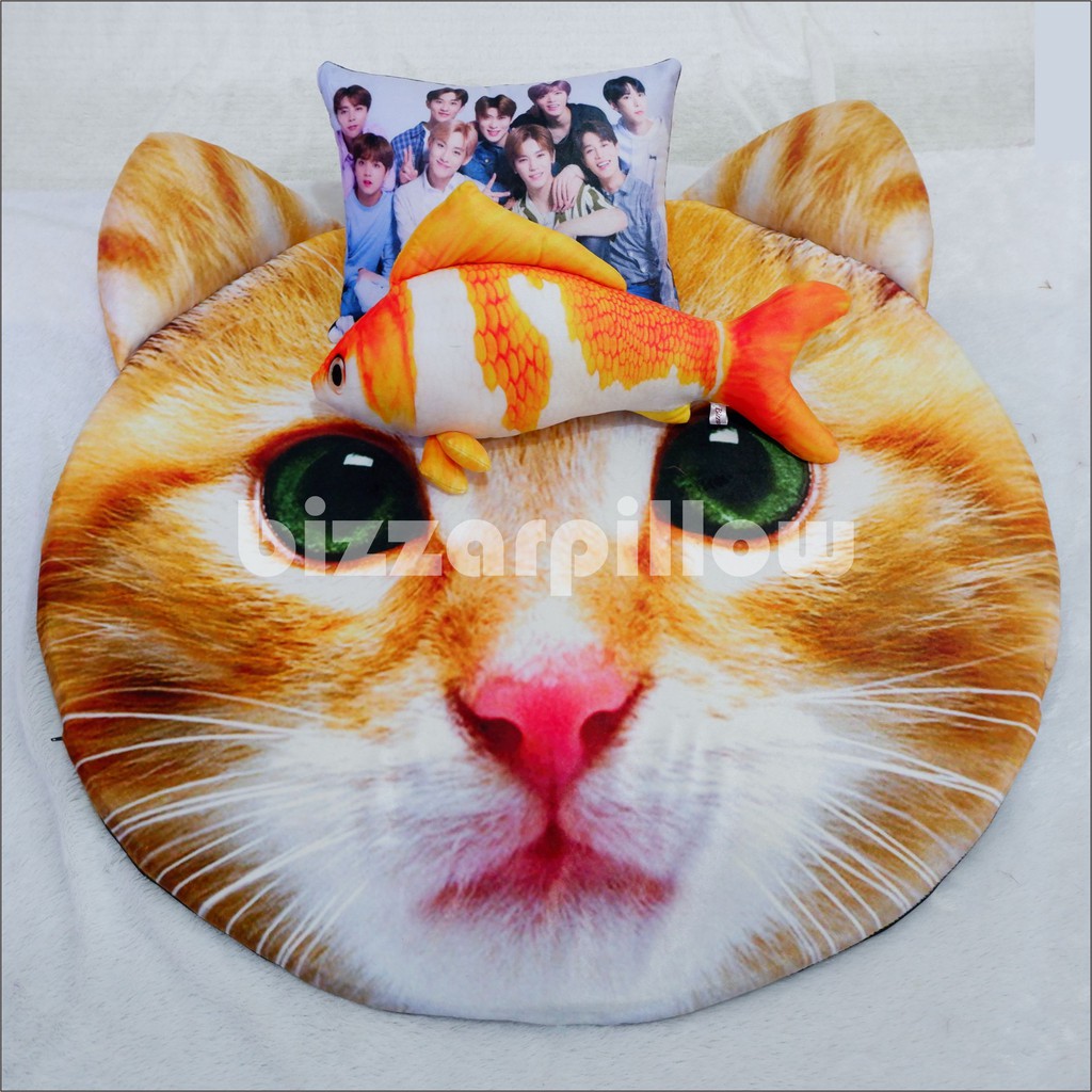 Bizzarpillow Karpet Bulat Motif Kucing BZ296