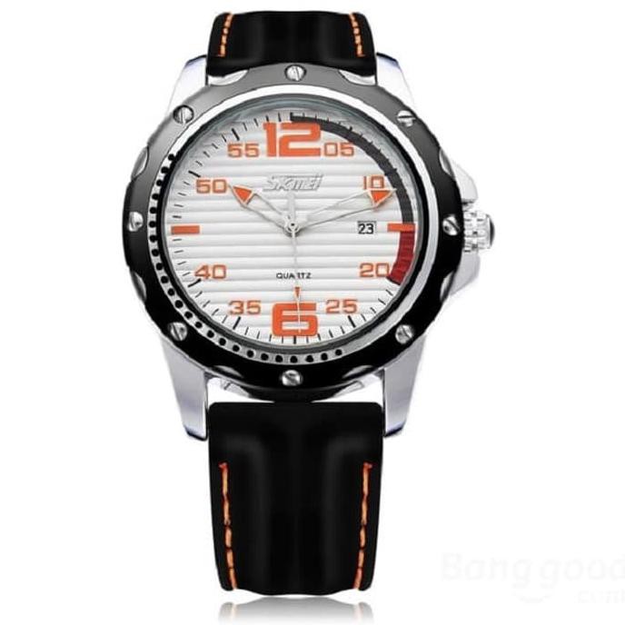 promo | diskon | sale Jual Jam Tangan Analog Pria Rolex SKMEI ICY 0992 Putih Oranye Original -