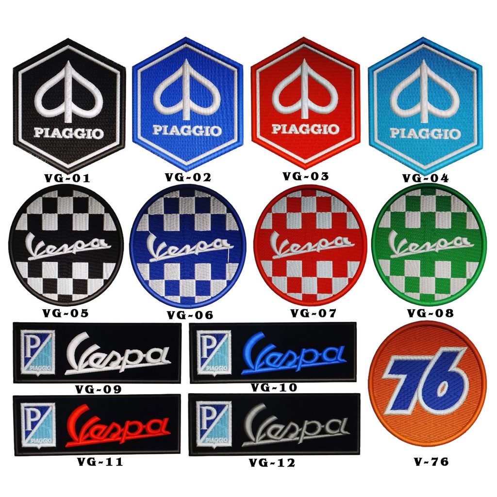 BORDIR EMBLEM VESPA/PATCH SCOOTER VESPA/LOGO BORDIR VIAGGIO/BORDIR PREMIUM VESPA/BORDIR PIAGGIO