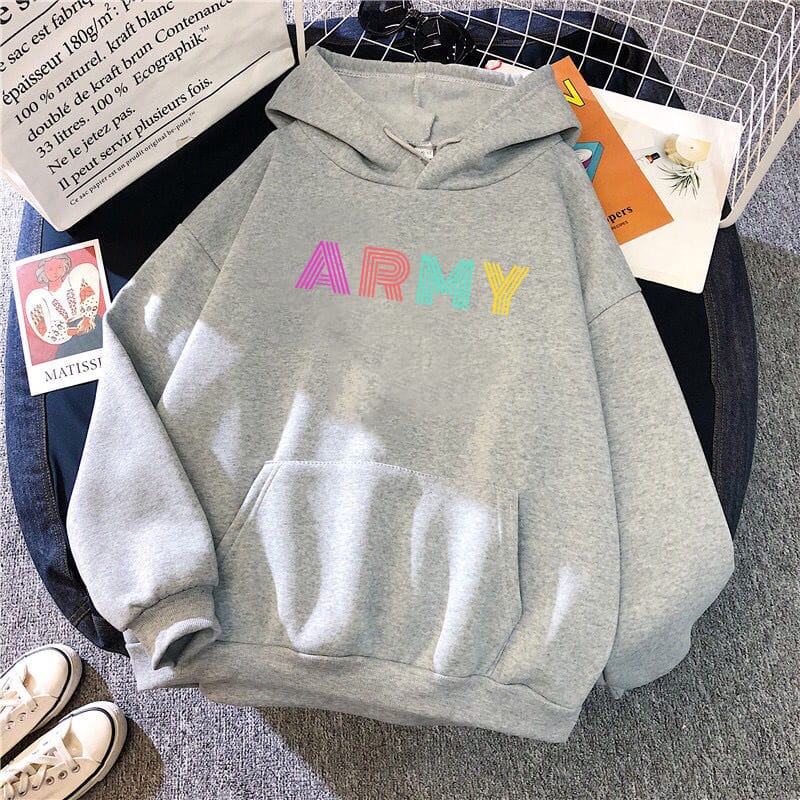 BTS ARMY line Sweater Hoodie II Jumper hoodie BTS ARMY line  Sz M-XL ( Pria &amp; Wanita )