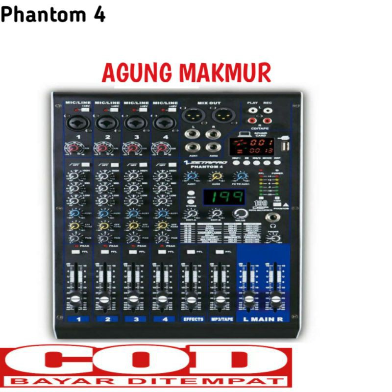Mixer Zetapro Phantom 4 Original Phantom4 channel usb bluetooth record