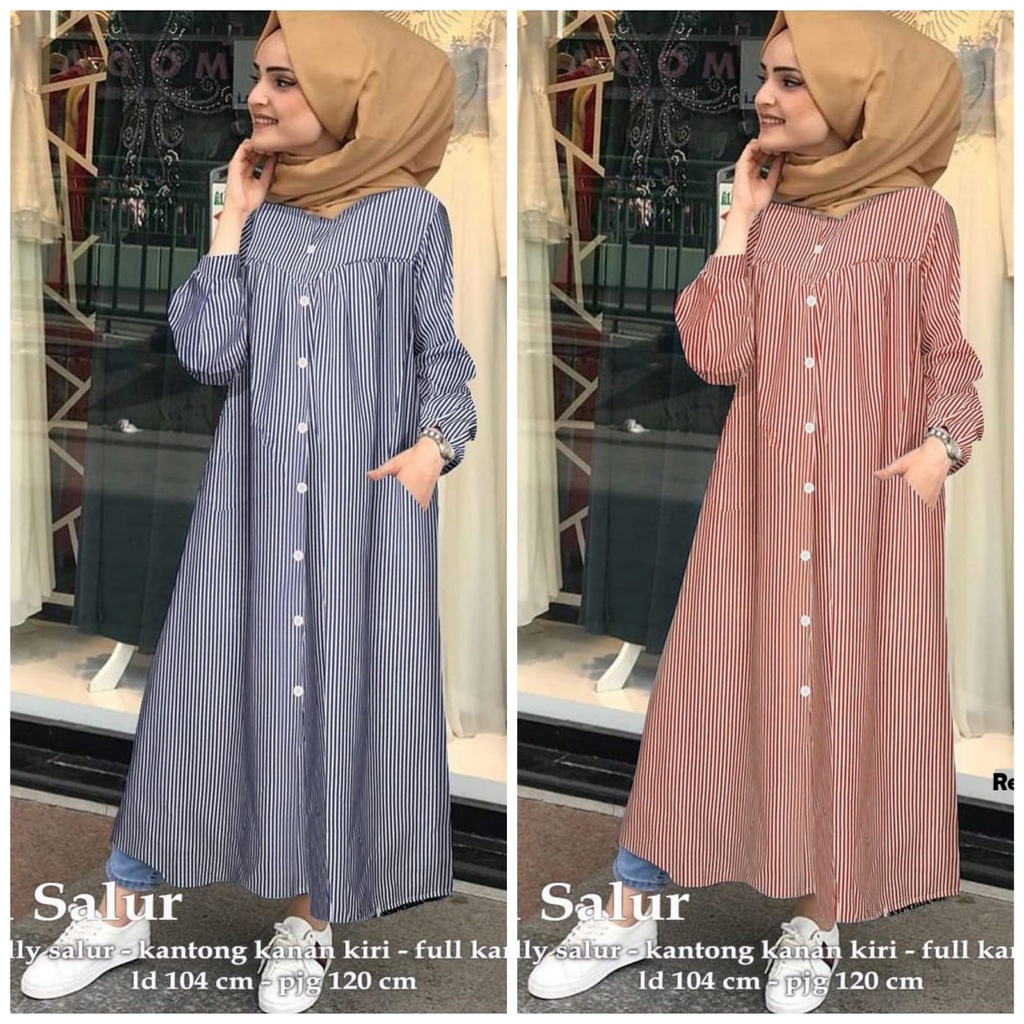 Yumika Salur/dress tunik/tunik panjang/terusan tunik wanita/gamis wanita/maxi dress wanita/dress mus