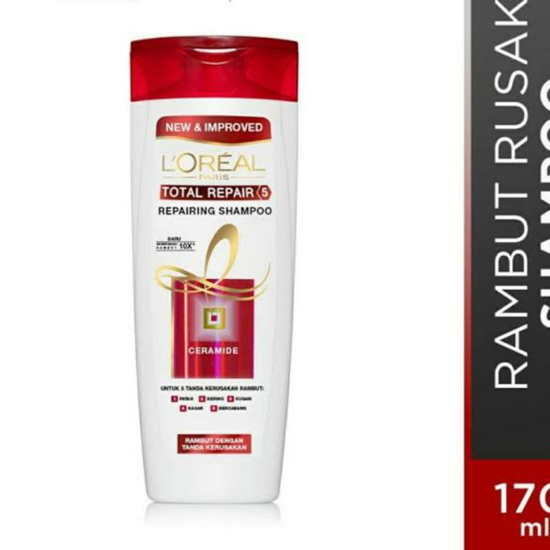 L'Oreal Paris Total Repair 5 Shampoo Hair Care - 170 ml (Perawatan Rambut Rusak)