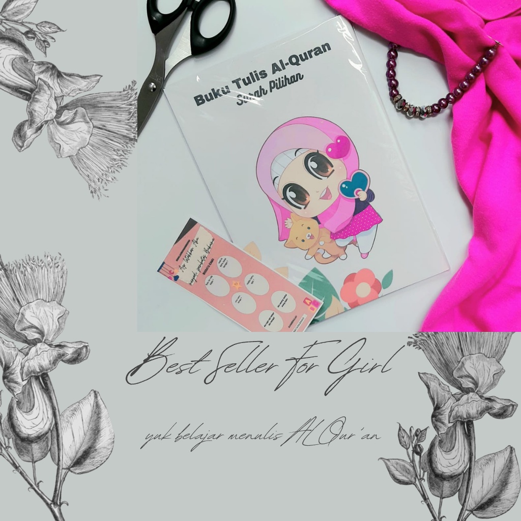 

Buku Tulis Alquran Edisi Surah Pilihan dari Juz 30 Caracter Aisyah & Boneka