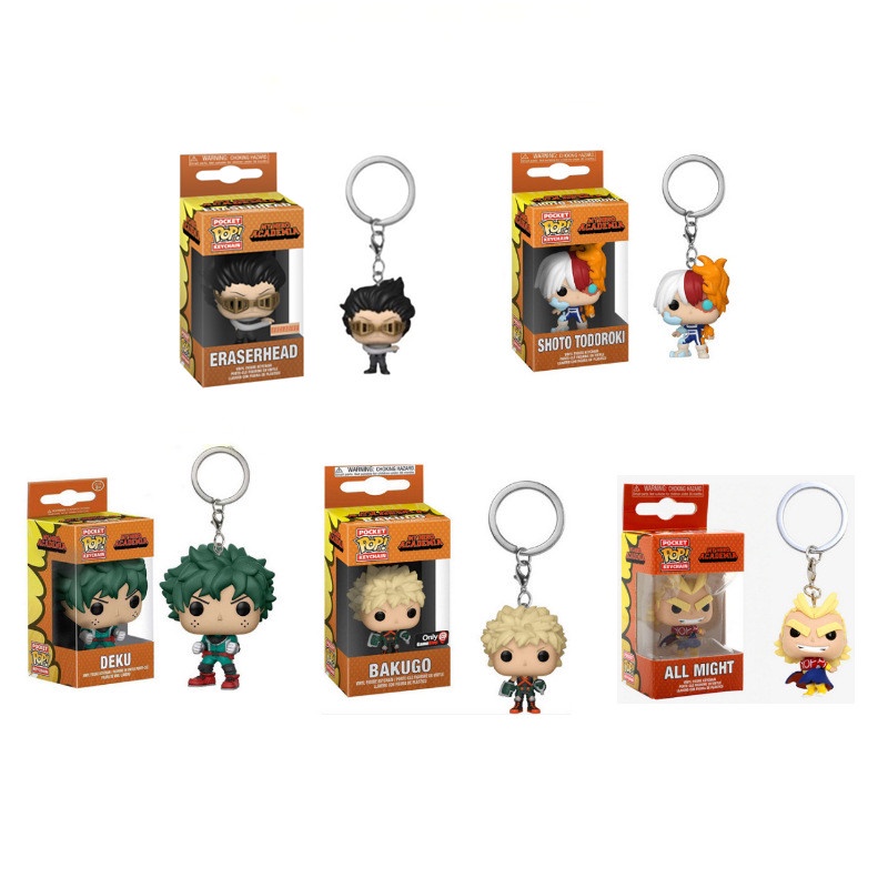 Funko POP Gantungan Kunci Bentuk Boneka Anime My Hero Academia Bakugo Deku Bahan PVC Untuk Hadiah