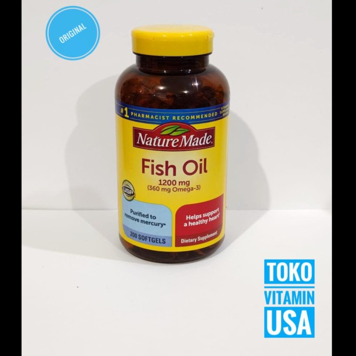 SALE Nature Made Fish Oil 1200 mg 200 Sofgel 360 mg Omega 3