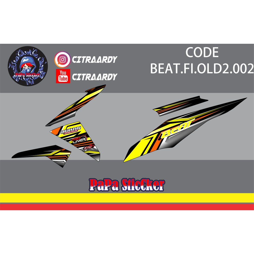 Striping Beat Fi 2013 2014 2015 Variasi Sticker Stiker Skotlet Lis List List Motor