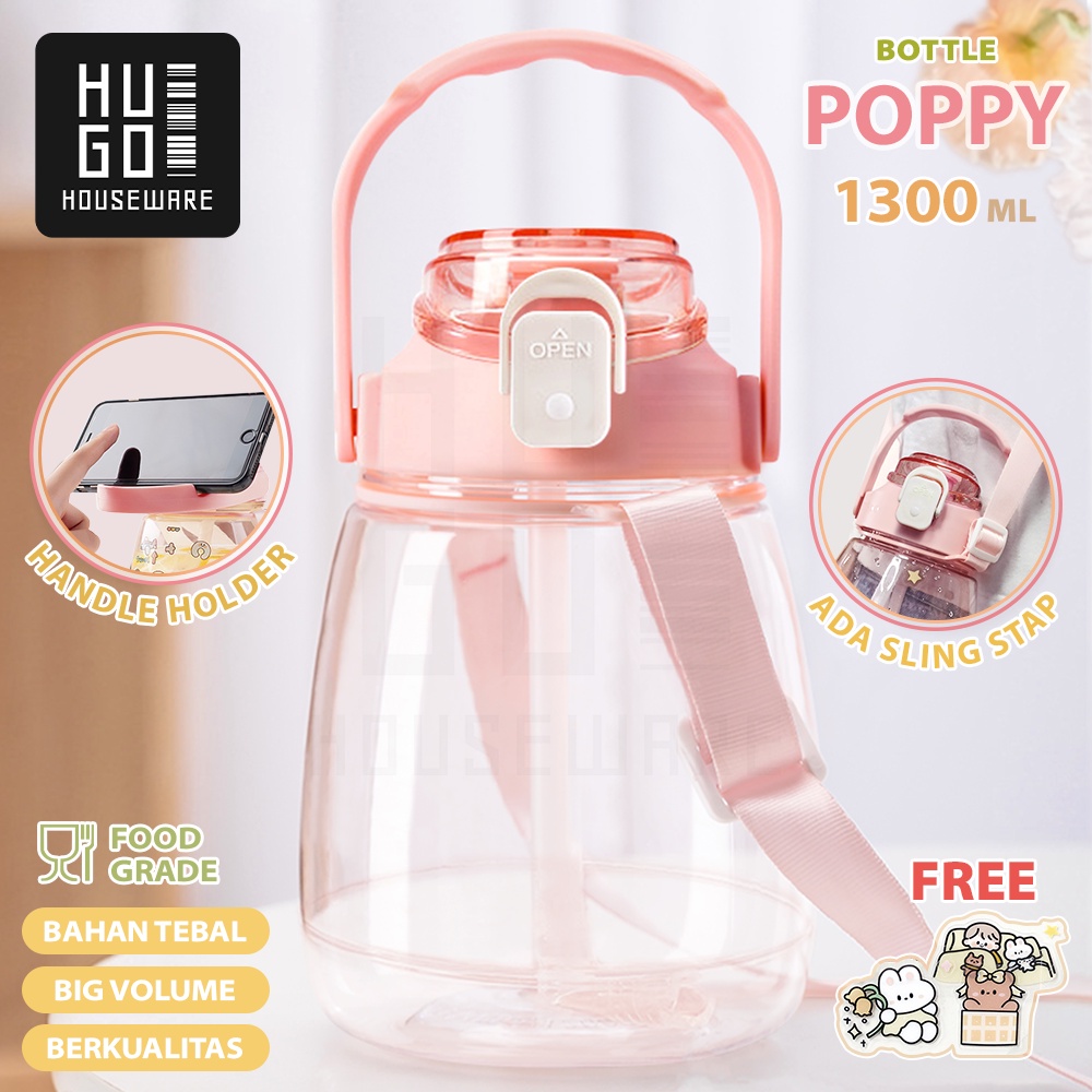 HUGO Botol Minum Anak Bening 1200 ml Motivasi Lucu Gemoy Premium Quality Free Stiker