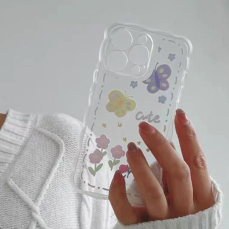 Case Desain Bunga Butterfly Untuk Iphone 13 Pro Max / 12 / 11 / XS / XR / X / 8 / 7 / 6 / 6s / Plus Se202020