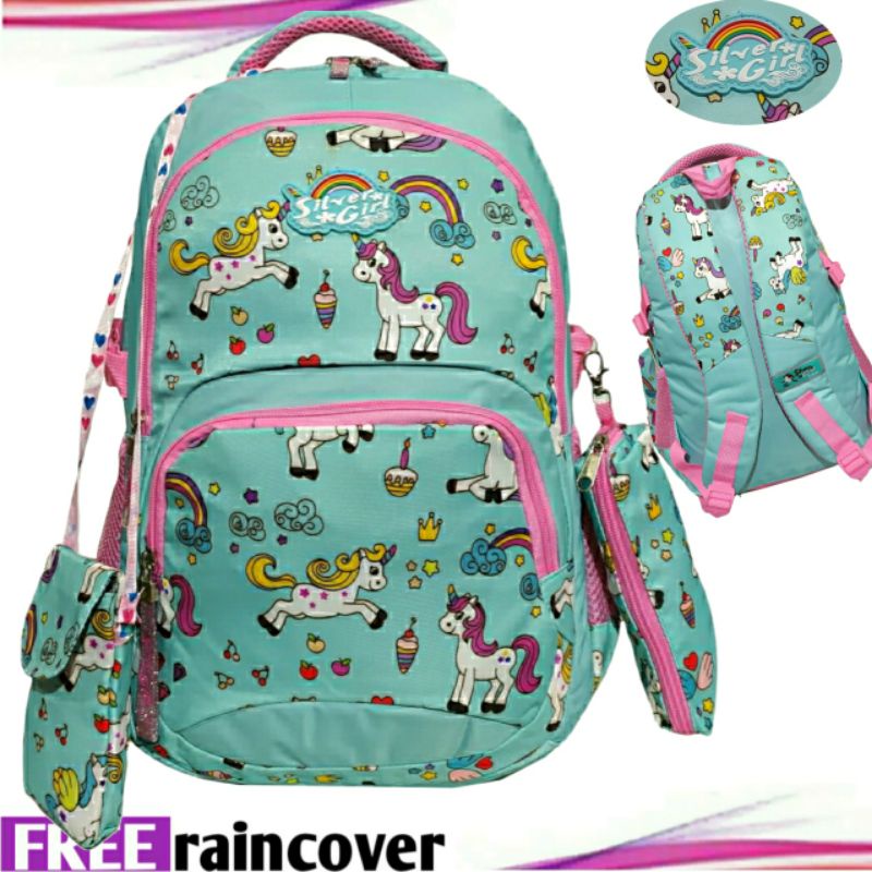 Tas ransel anak perempuan silver girl 759