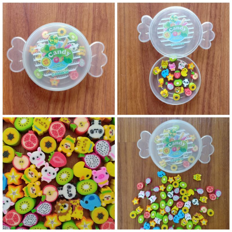 

Penghapus Lucu Mini 1Box Candy Bentuk Hewan dan Buah Animal Fruity Isi 20Pcs