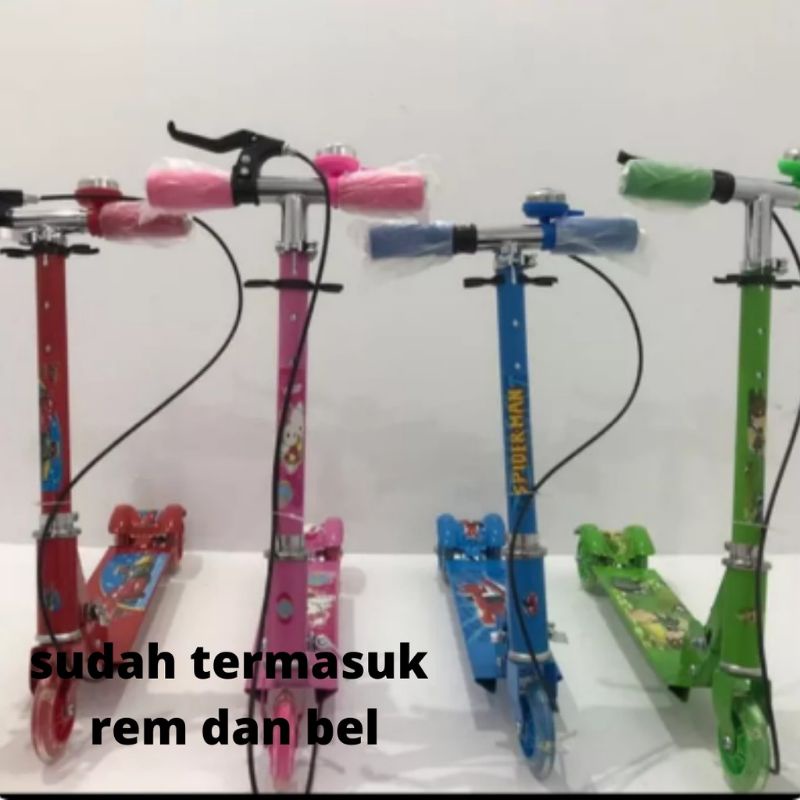 SKUTER/SCOOTER OTOPED ANAK GAMBAR KARAKTER LUCU KARTUN 3 RODA