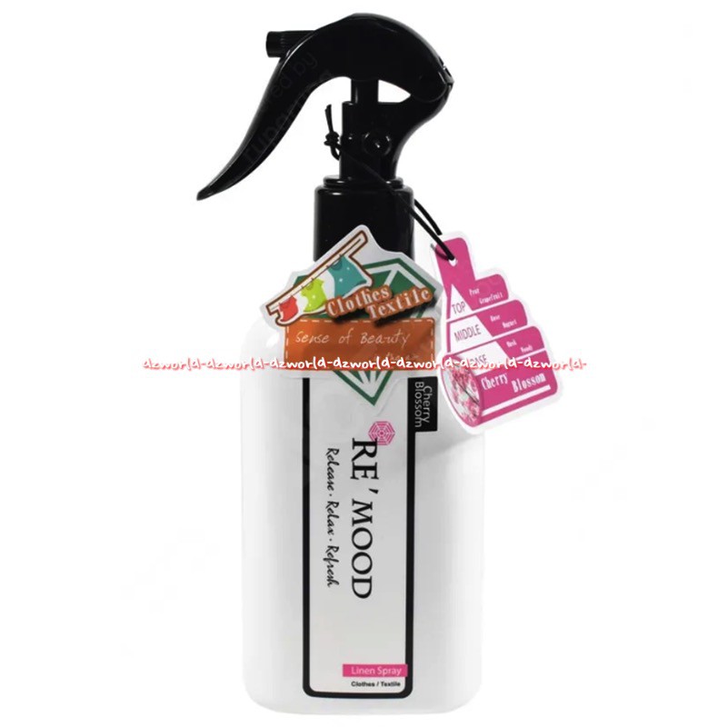 Re'mood Release Relax Refresh 200ml Bath Linen Spray Aqua Bath Fressia Cherry Breeze Remood Remod Remud Reles