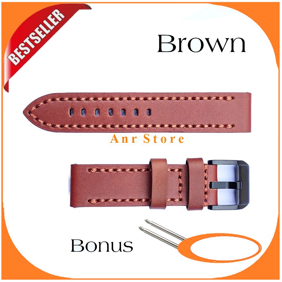 Tali Jam Tangan Kulit Asli Genuine Leather Watch Band 22 mm 24 mm + Pen