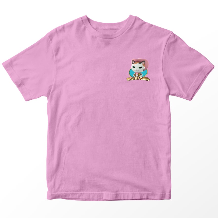 Kaos Sheriff Callie Wild West Sheriff Callie Anak, Warna Pink Umur 1-10 Tahun