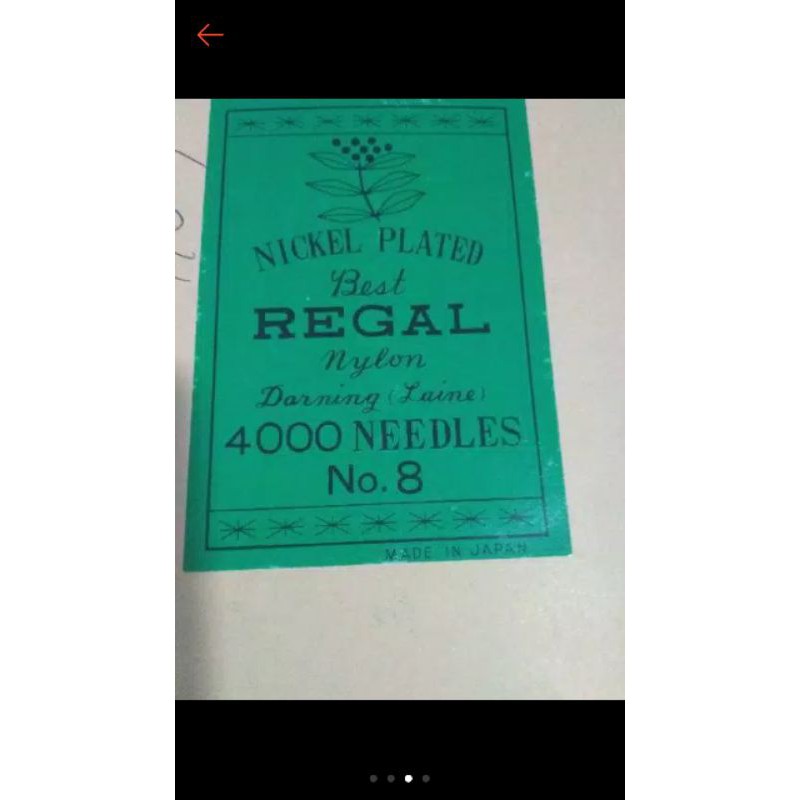 Jarum Regal Made in Japan ASLI . no 8