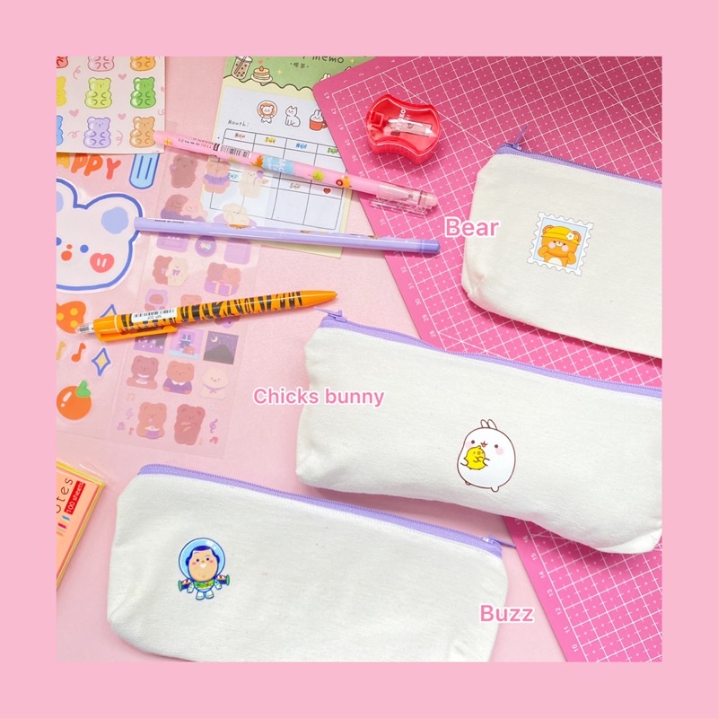 Kotak Pensil Aesthetic Korean | Pancil Case | Pouch Serbaguna | Dusgrip Karakter Cute Tempat Pensil Pouch Minimalist