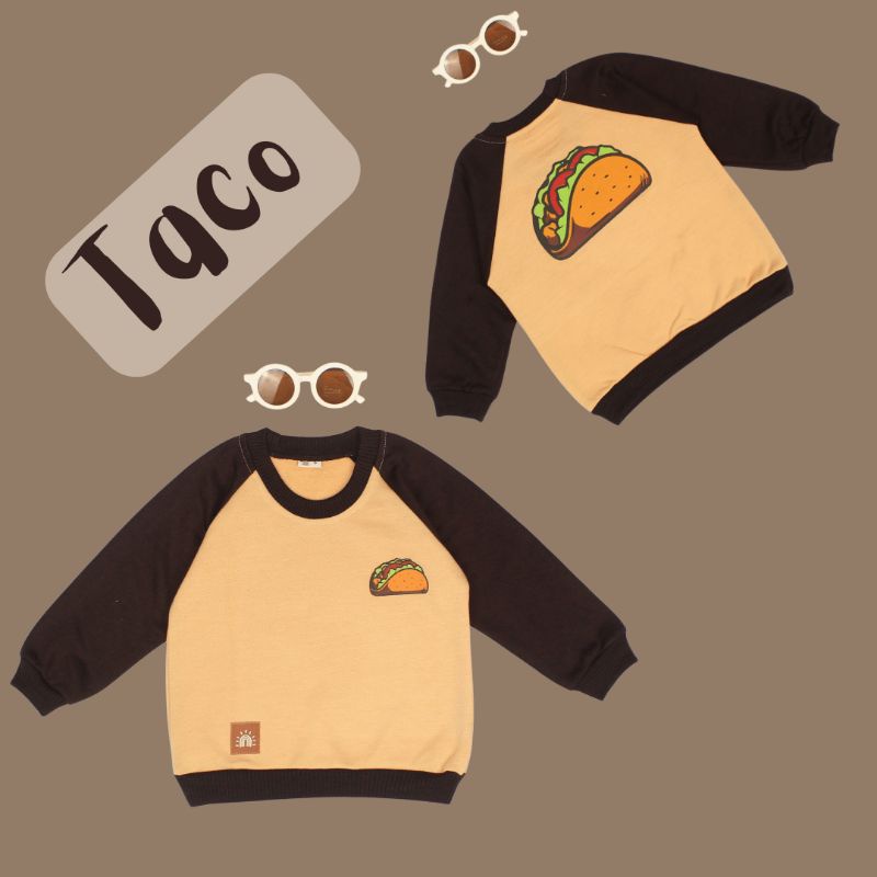 KIDS RAGLAN SWEATSHIRT SERIES FASTFOOD - Sweater Anak Jaket Bayi Baby Kids Cewek Cowok Perempuan Laki Fleece sablon plastisol 1-8 Thn