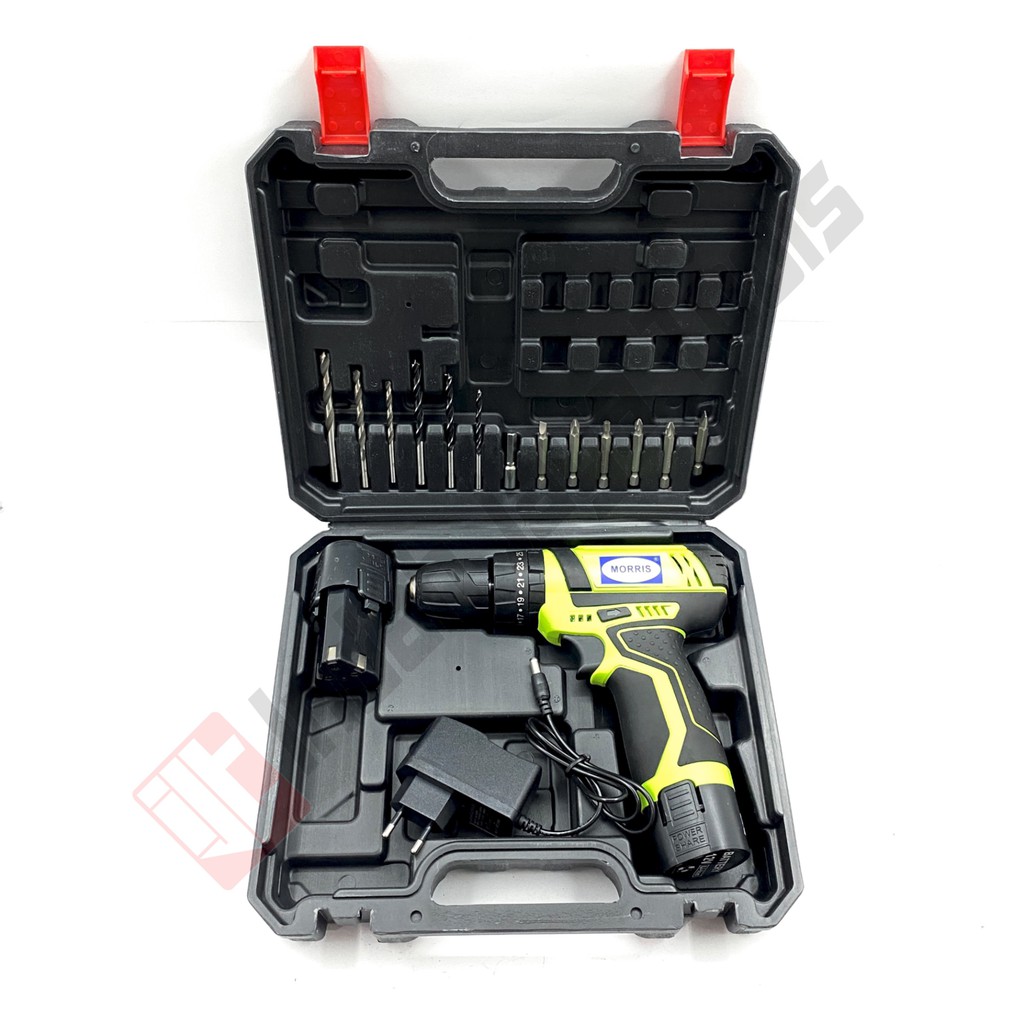 MORRIS MCD-017 Cordless Impact Drill 12 V Set - Bor Baterai Besi Beton