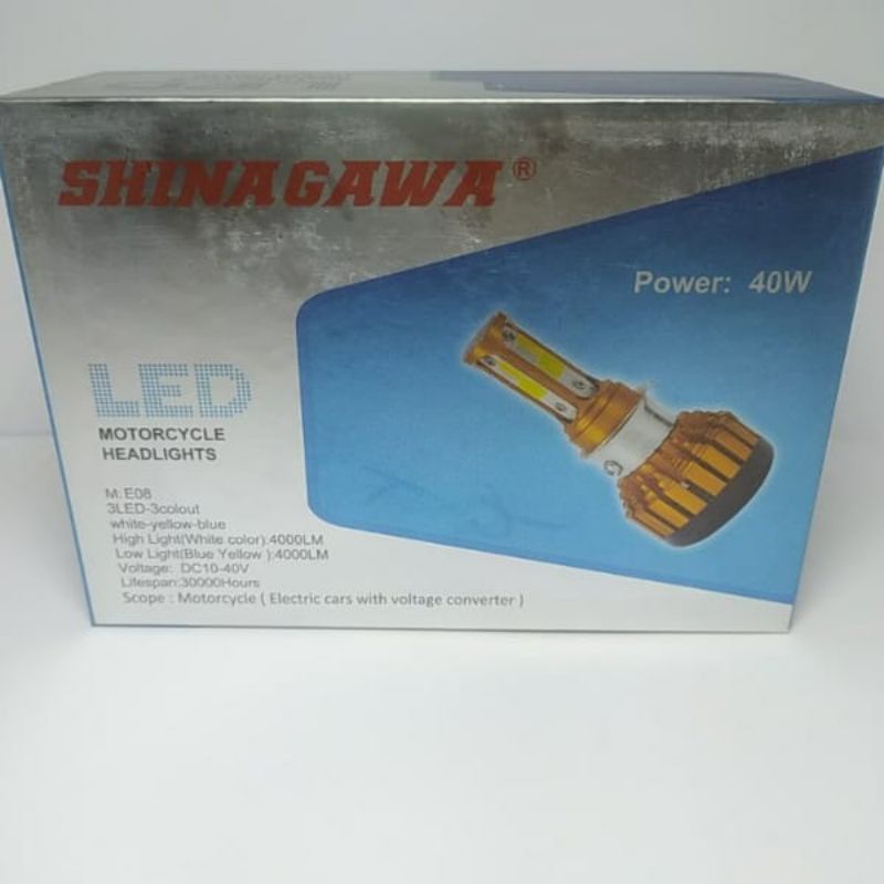 LAMPU LED UTAMA MOTOR H6 H4 HI LOW BISA 3 WARNA PUTIH BIRU KUNING BY SINAGAWA