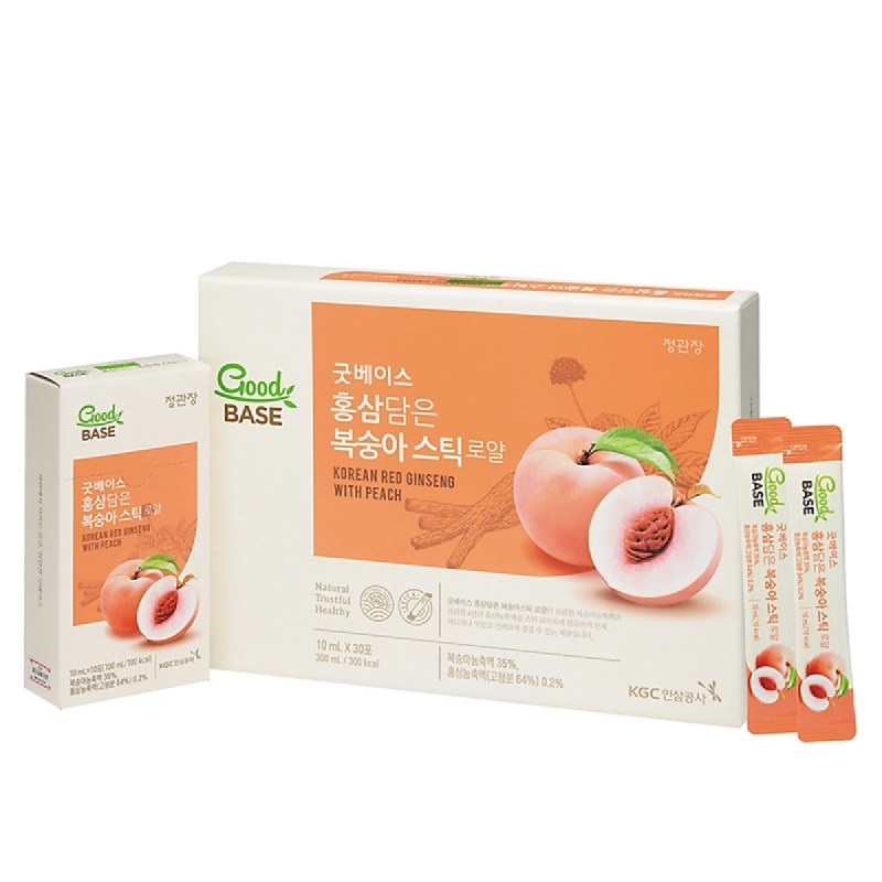 CheongKwanJang Peach Stick with Korean Red Ginseng 10ml x 30 sticks Good Base