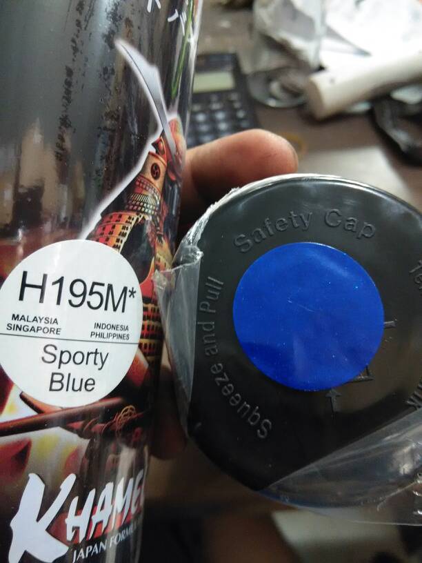 cat semprot pilox pylox SAMURAI paint sporty blue biru yamaha H195M*
