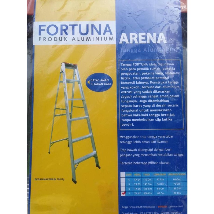 tangga lipat   tangga aluminium 2 meter fortuna arena ta 07