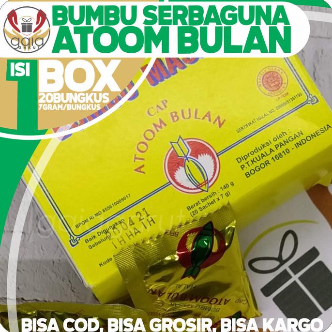 

Bumbu Serbaguna Atom Bulan BOX isi 20pcs bungkus kecil @7g