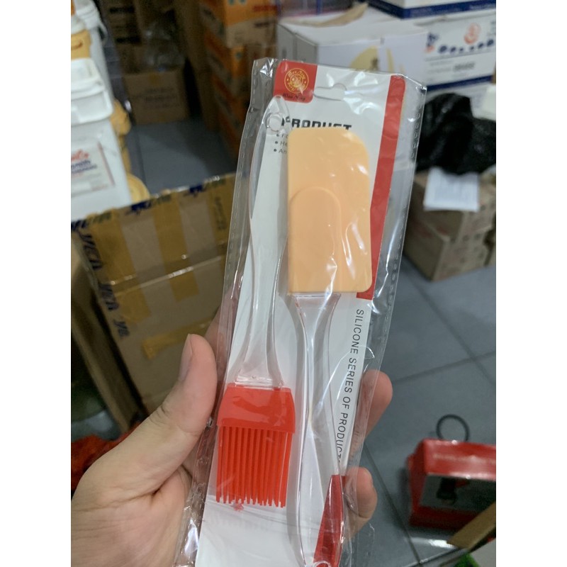 

spatula dan kuas silicone 1 set