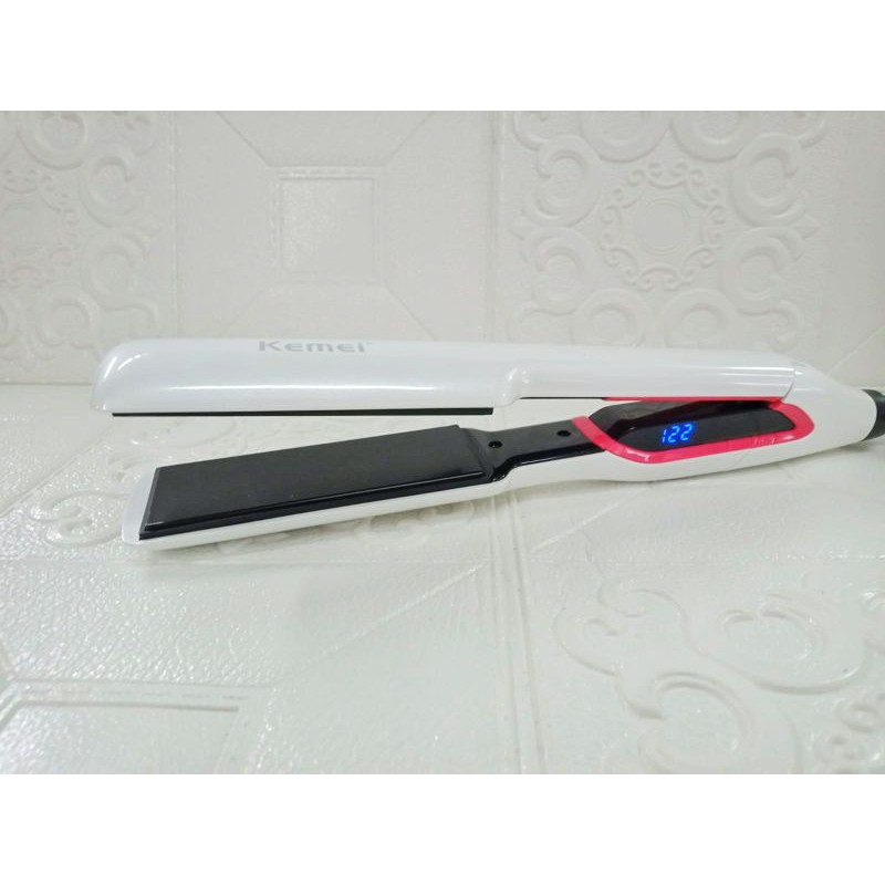 CATOKAN RAMBUT KEMEI DIGITAL PLAT IRON WHITE KM-957