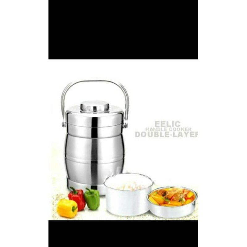 rantang stainless steel/rantang tunggal 2 liter/handpan/bekal