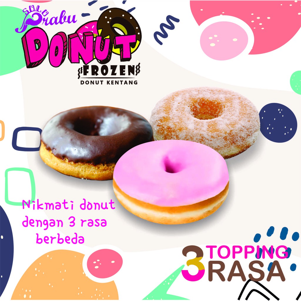 

DONAT KENTANG FROZEN DONUT PREMIUM 3 TOPING KHAS SOLO HALAL