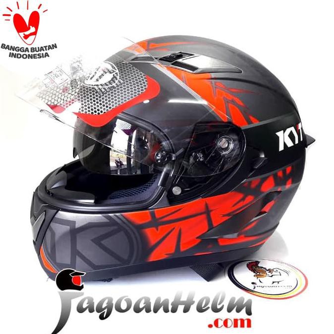 ( BISA COD ) KYT HELM FALCON 2 SPIKE | BLACK RED DOFF | FULLFACE BUKAN VENDETTA TERPERCAYA Kode 682